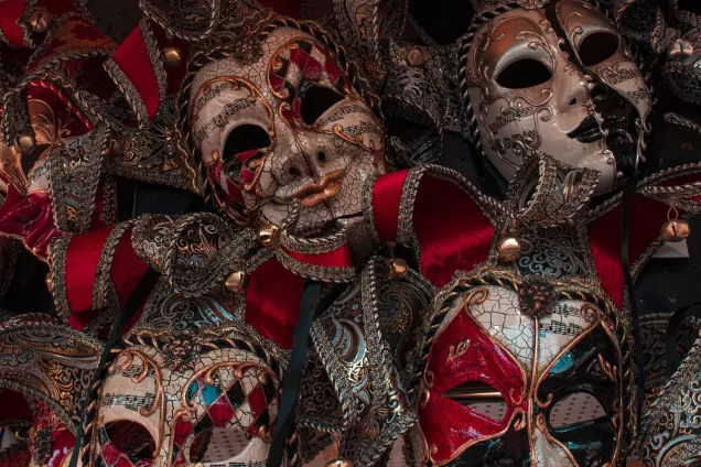 Venetianska masker. Foto.