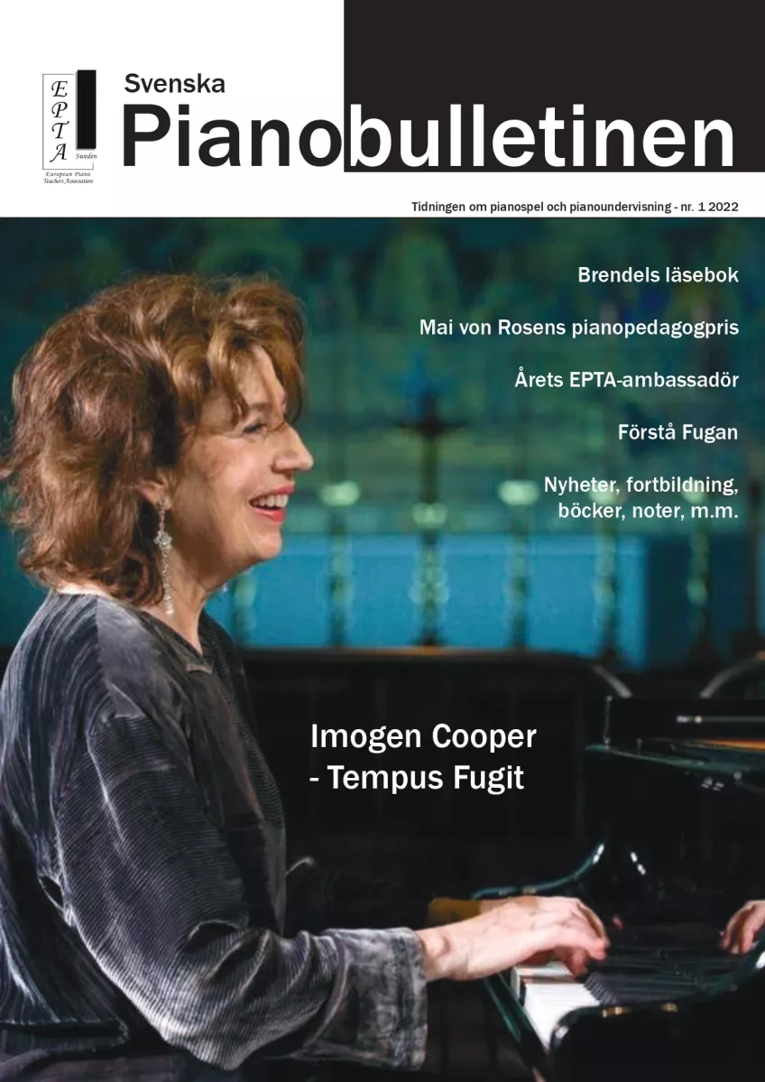 Framsidan av tidningen Svenska Pianobullentinen. Foto.
